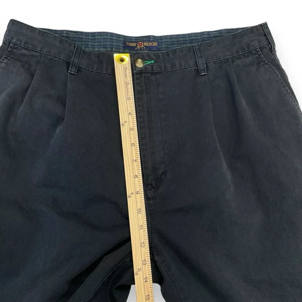 Tommy Hilfiger Golf Pants Men 30 (ACTUAL 35x27) Black Vintage Chino Twill Casual